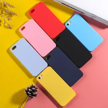 For iPhone 5S Case Luxury Solid Color Phone Case For iPhone 5 SE X XR XS Max 6s 7 6 8 Plus Candy Color Soft TPU Protective Coque noctilucent protective tpu case for iphone 5 5s green red