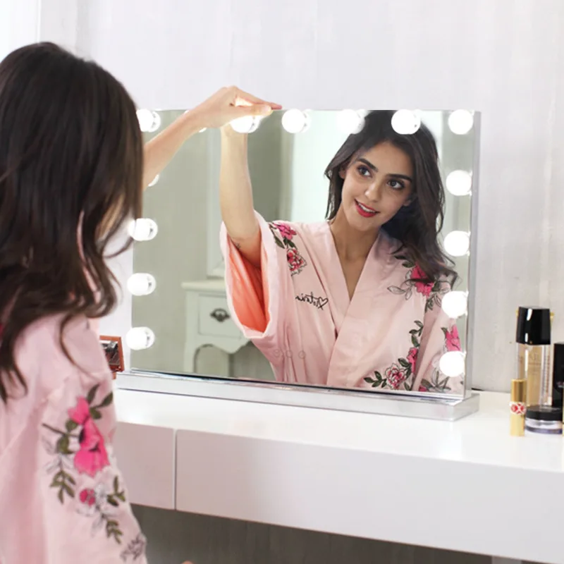 Hollywood Frameless Vanity Mirror with Light Makeup ed s 3Color Cosmetic Adjustable Touch Screen