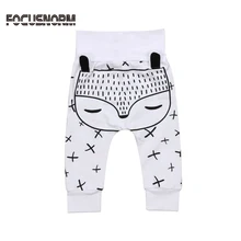 Штаны-шаровары для новорожденных мальчиков и девочек, штаны с принтом животных для малышей, леггинсы, штаны с эластичной резинкой на талии, одежда для детей 0-24 месяцев