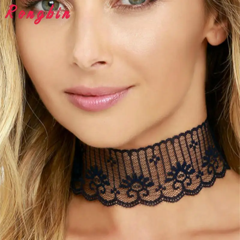 Trendy Fashion Jewelry Black Choker Necklace For Women Wedding Accessories Elegant Lace Choker