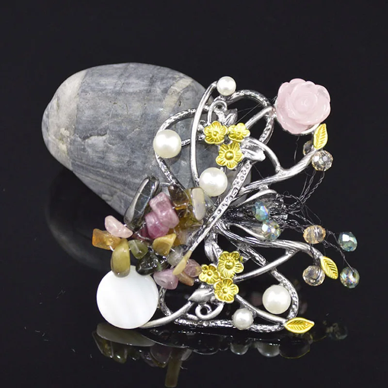 

JUJIE Vintage Pearl Butterfly Brooches Bijoux Wedding Bouquets Fashion Jewelry