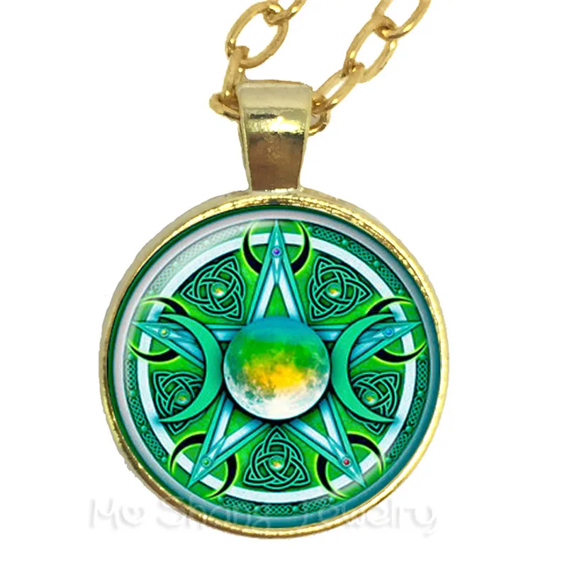 Ожерелье в стиле норвежских викингов кельтская пятиконечная звезда Луна Wicca талисманы держать талисман и лечение травм подарок Sweaterchain