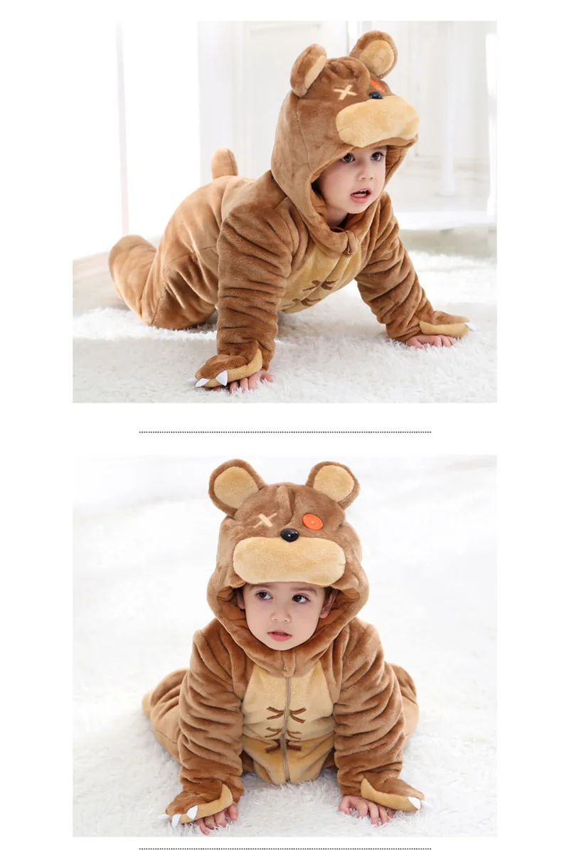 Brand New Baby Rompers Winter Thick  Baby Boy Girls Outdoor Wear Clothes Cotton Baby Romper Long Sleeve Newbore Rompers Hat 05
