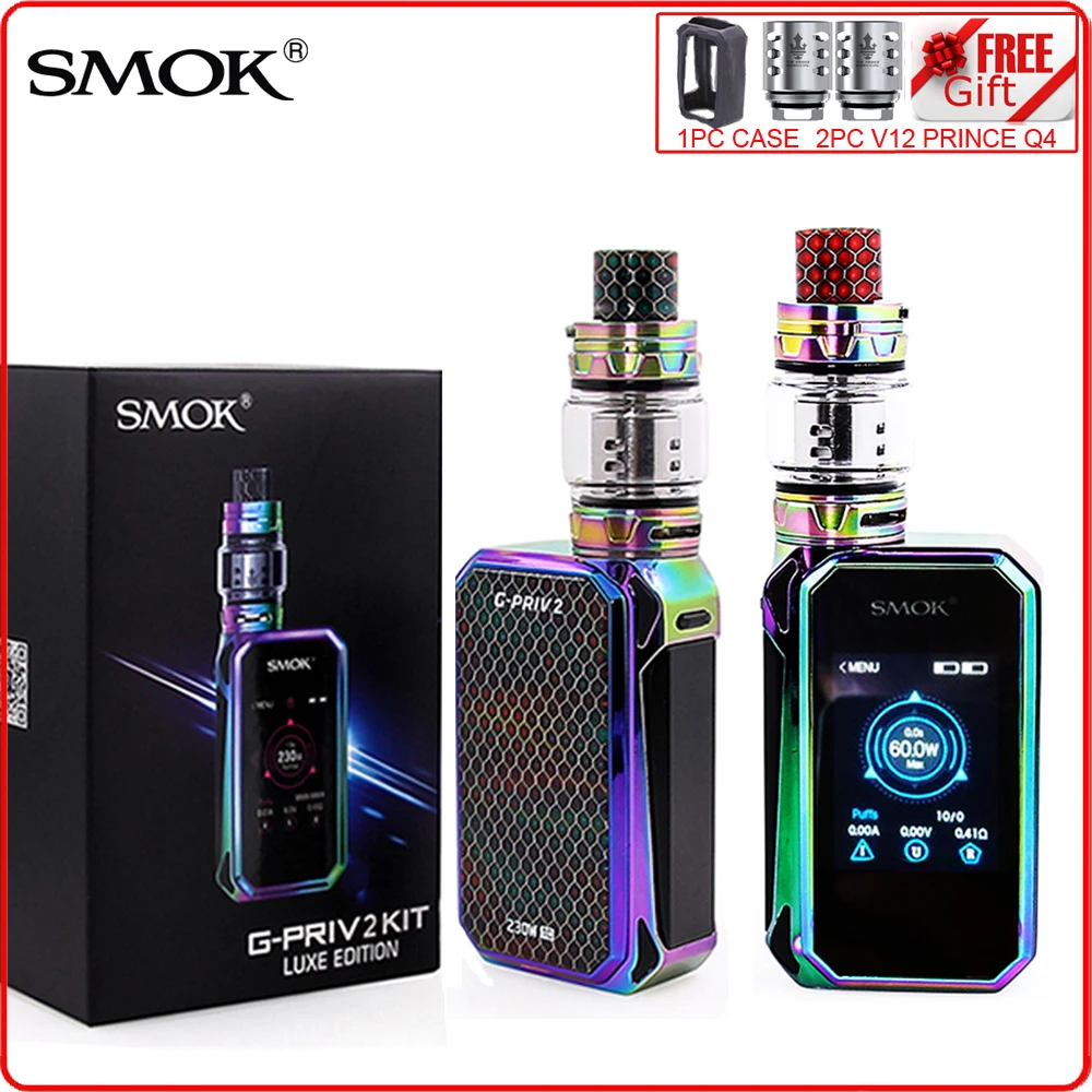 

Original SMOK G PRIV 2 Luxe Edition Kit GPRIV 230W Electronic Cigarette Touch Screen Vape Box Mod V12 Prince Atomizer VS X-PRIV