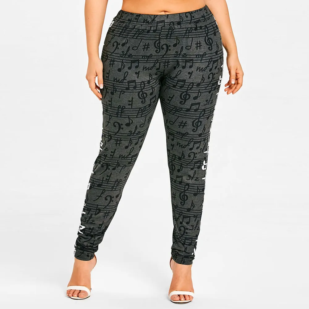 Perimedes штаны для йоги женские принт музыкальных нот Леггинсы для йоги с высокой талией повседневные эластичные брюки хип пуш-ап брюки# g10