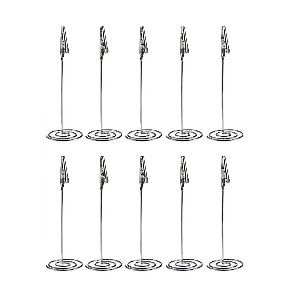 

10pcs Place Card Holder Memo Holder Clip Photo Holder Table Number Holder Silver