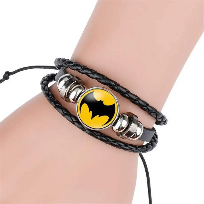 

The Avengers Cosplay Captain AmericaIron Man Metal glass Leather Badge Bracelet Accessories for men and women Thirteen styles