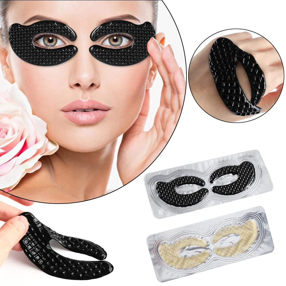 

2 Pairs Collagen Bamboo Charcoal Eye Mask Moisturizing Relieve Eye Stretch Anti Dark Circles Wrinkle Full Coverage Eye Patches