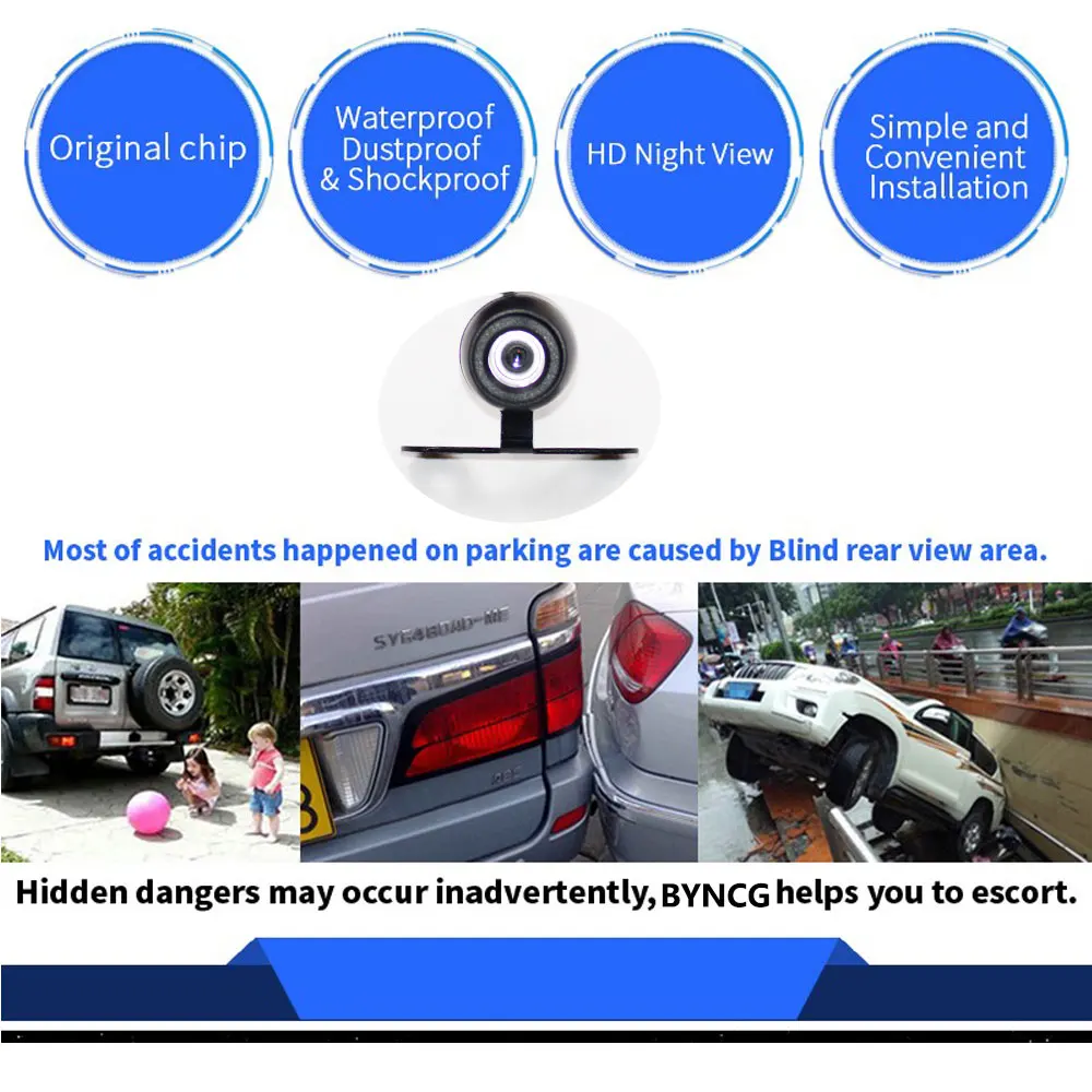 Car Rear View Camera Wide Angle Reverse Parking Waterproof CCD LED Auto Backup Monitor Universal for BMW New HD Night Vision dashboard camera for car