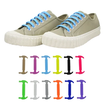 

12pcs/set Lazy Shoe Laces Practical Fashionable No Tie Shoelaces for Women, Men, and Children - Elastic Silicone Shoe Laces