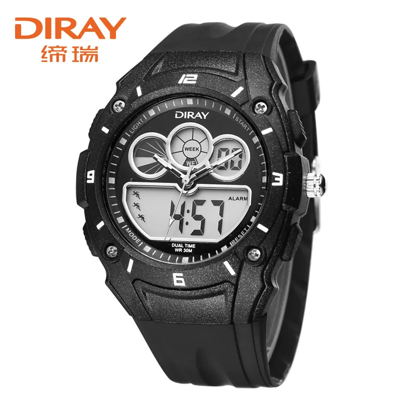 2019 DIRAY Brand Dual Display Watch Men Watch Waterproof Silicone Digital Watch Military Sport Watches Hour relogio masculino 2019 DIRAY Brand Dual Display Watch Men Watch Waterproof Silicone Digital Watch Military Sport Watches Hour relogio masculino