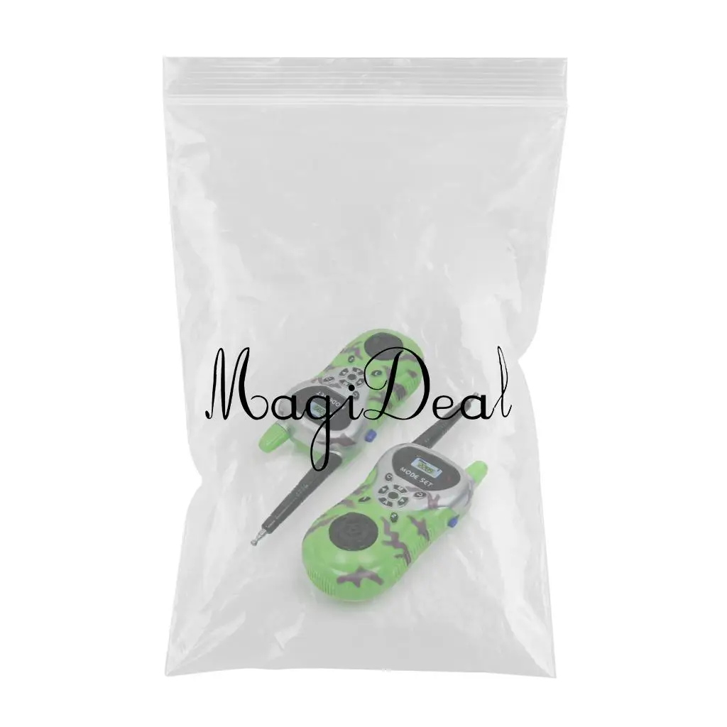 2 x Kids Plastic Two-Way Radio, Electronic Walkie Talkie Interphone Toy for Long Way Communication - Green