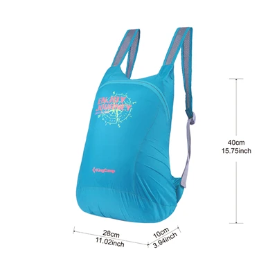 KingCamp женская спортивная сумка 12л сумка для скалолазания Складная Водонепроницаемая дорожная сумка Походные рюкзаки сверхлегкие спортивные для кемпинга - Цвет: light blue