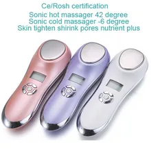 Звуковая вибрация горячая терапия кожи питательный крем увлажняющий холодный усадочный поры лица лифтинг затянуть молоток красота машина