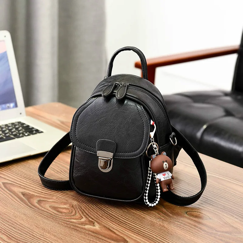 Новые мини-рюкзаки для женщин в стиле ретро из искусственной кожи, рюкзак для женщин, рюкзак для путешествий с милым медведем, Дамский рюкзачок для девочек, сумки на плечо