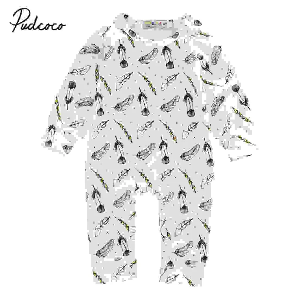 

Newborn Baby Boy Clothes 2019 Baby Girls Boys Cotton Feather Romper Boys Long Sleeve One-piece Infantil Jumpsuit