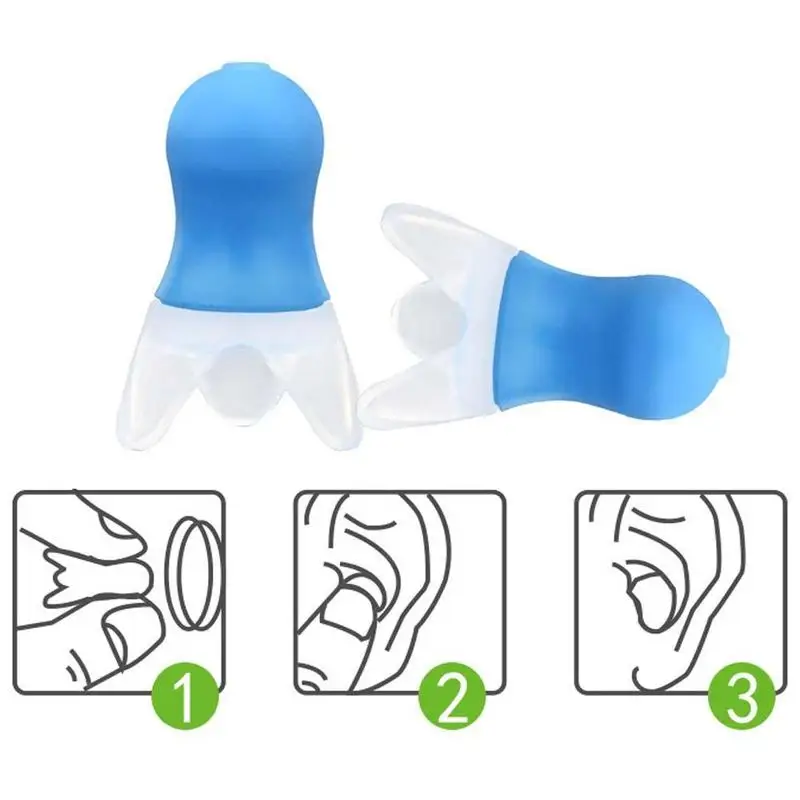 

1 Pair Pressure Equalization Flight Earplugs Noise Reduction Sleep Soundproof Silicone Earplugs Multfuntional Reusable Ear plugs