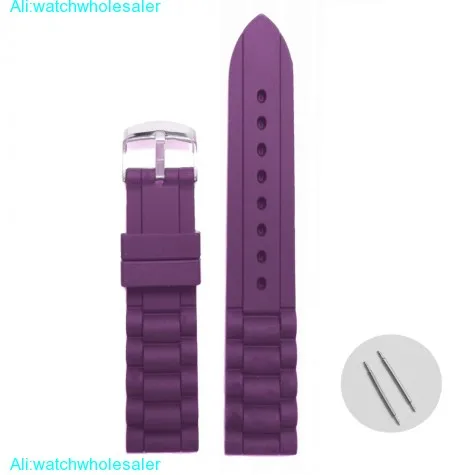16mm Good Dark Violet Silicone Jelly Rubber Ladies Watch Band Straps WB1002M16JB