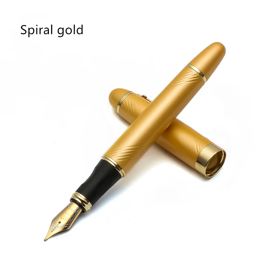 Роскошная перьевая ручка, средние перьевые чернильные ручки для письма, бизнес-подарок, канцелярские принадлежности Caneta tinteiro, офисные школьные принадлежности F293 - Цвет: Spiral gold