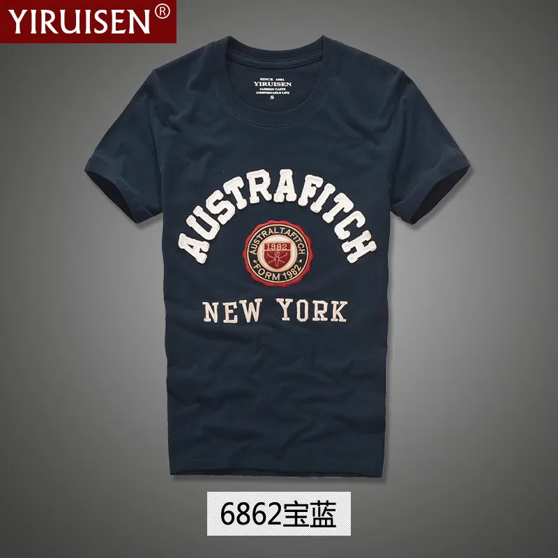 YIRUISEN/, брендовая аппликация на одежду, дизайнерская футболка с коротким рукавом, Мужская футболка из хлопка с круглым вырезом, модные летние футболки - Цвет: 6862