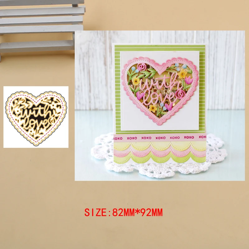 

heart with love Metal Cutting Dies Craft Album Dies Scrapbooking New 2019 Dies Cut Embossing Stencils Paper Cards Making