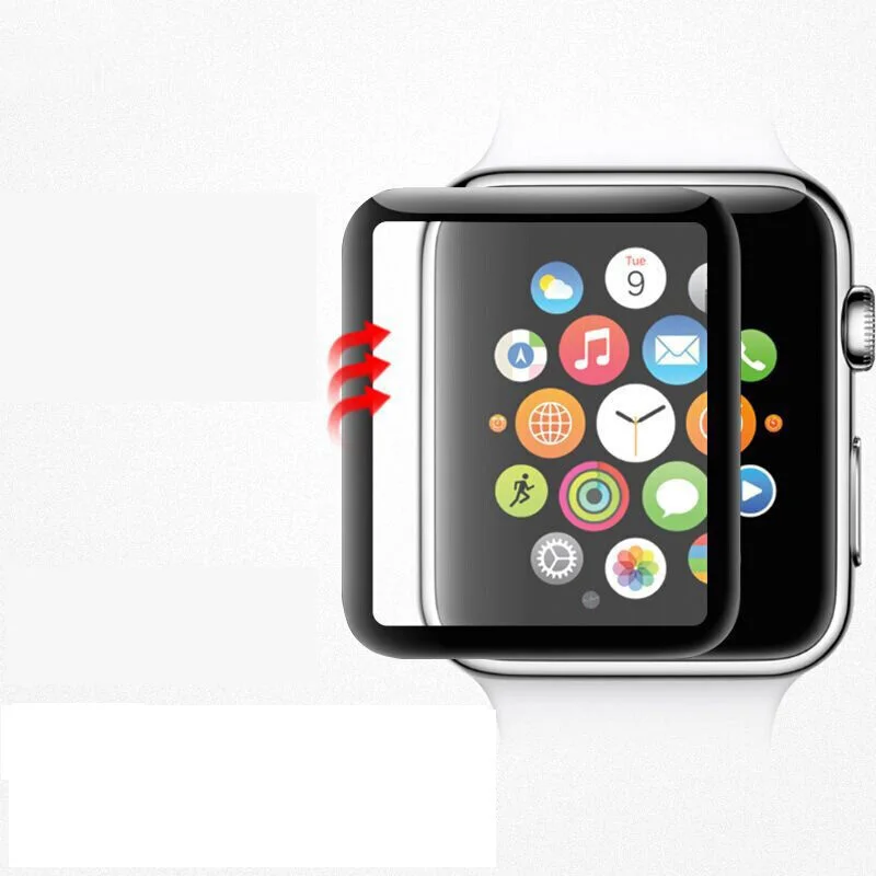 JGKK мягкая защитная ПЭТ пленка для экрана iWatch Apple Watch 38 мм 42 Серия 1/2/3 Черный 3D