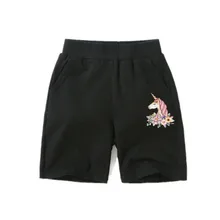 Модные шорты для маленьких девочек штаны с изображением единорога и фламинго, летние детские штаны, хлопок, одежда для девочек, милые детские шорты