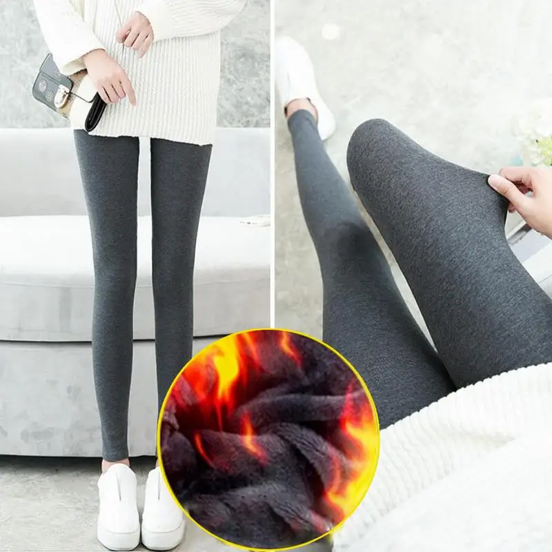 يغيب م سراويل شتوية 2018 جديد المرأة الخريف والشتاء عالية مرونة وجيدة جودة سميكة المخملية السراويل الدافئة طماق الأسود