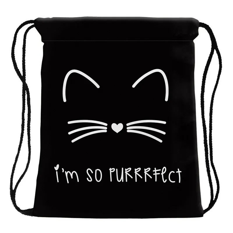 DropShipping Mutilcolor Fashion School Drawstring backpack Bag Shoe Backpack Oxford women solid drawstring bags with string