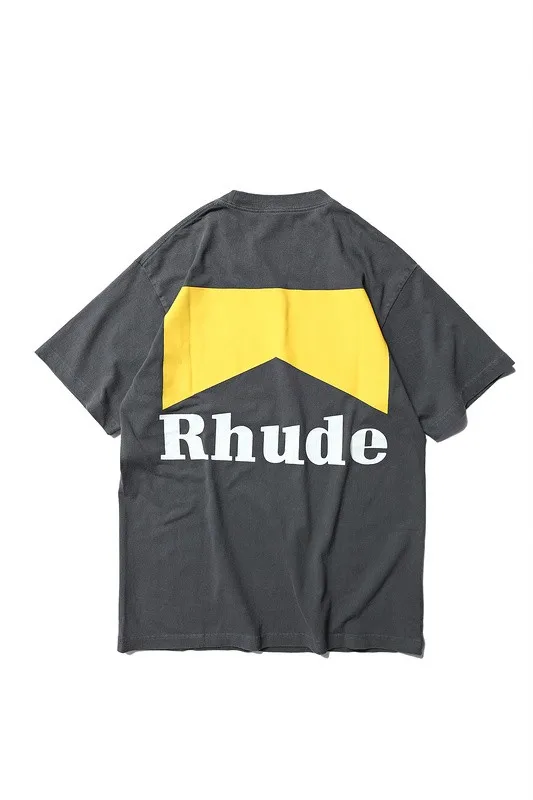 2019 Rhude Best качество логотип печатных для женщин мужчин футболка s футболки хип хоп