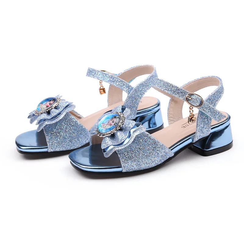 

high heels Girls sandals children fashion princess Party shoes kids glitter summer elsa shoes chaussure enfants fille sandalias