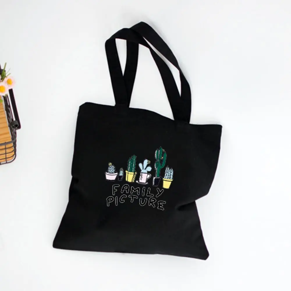 

Women Canvas Cactus Printed Shoulder Bag Shopping Bags Package Crossbody Bags Casual Handbag For Women Students