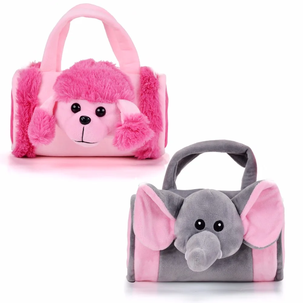 

Gloveleya Cartoon Animal Plush Messenger Bag Elephant 3D Dog Storage Bags Kid Toys Handbag for Girls Kid Gift 8''