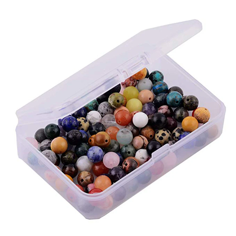 

8mm 100 pcs/box Natural Stone Round Loose Beads Scattered Mixed Stone Random Mix DIY Jewelry Findings Making Supplies Wholesale