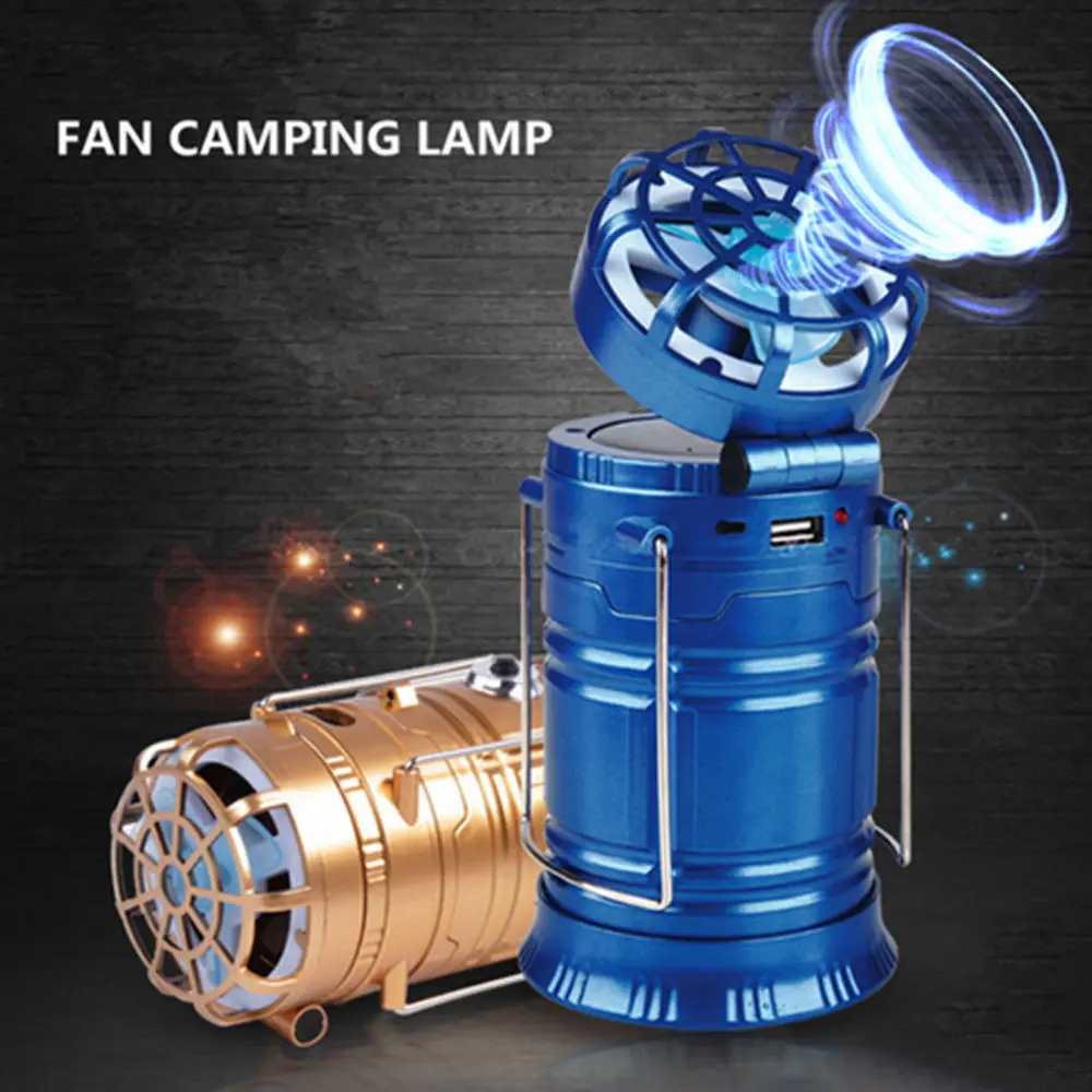 

Solar Rechargeable Fan Multi-function LED Camping Light Table Lamp Flashlight Emergency Lamp