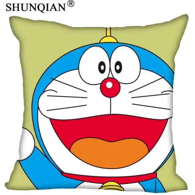 Doraemon Custom Gift Pillow Cover Decorative Square Zippered Two Side