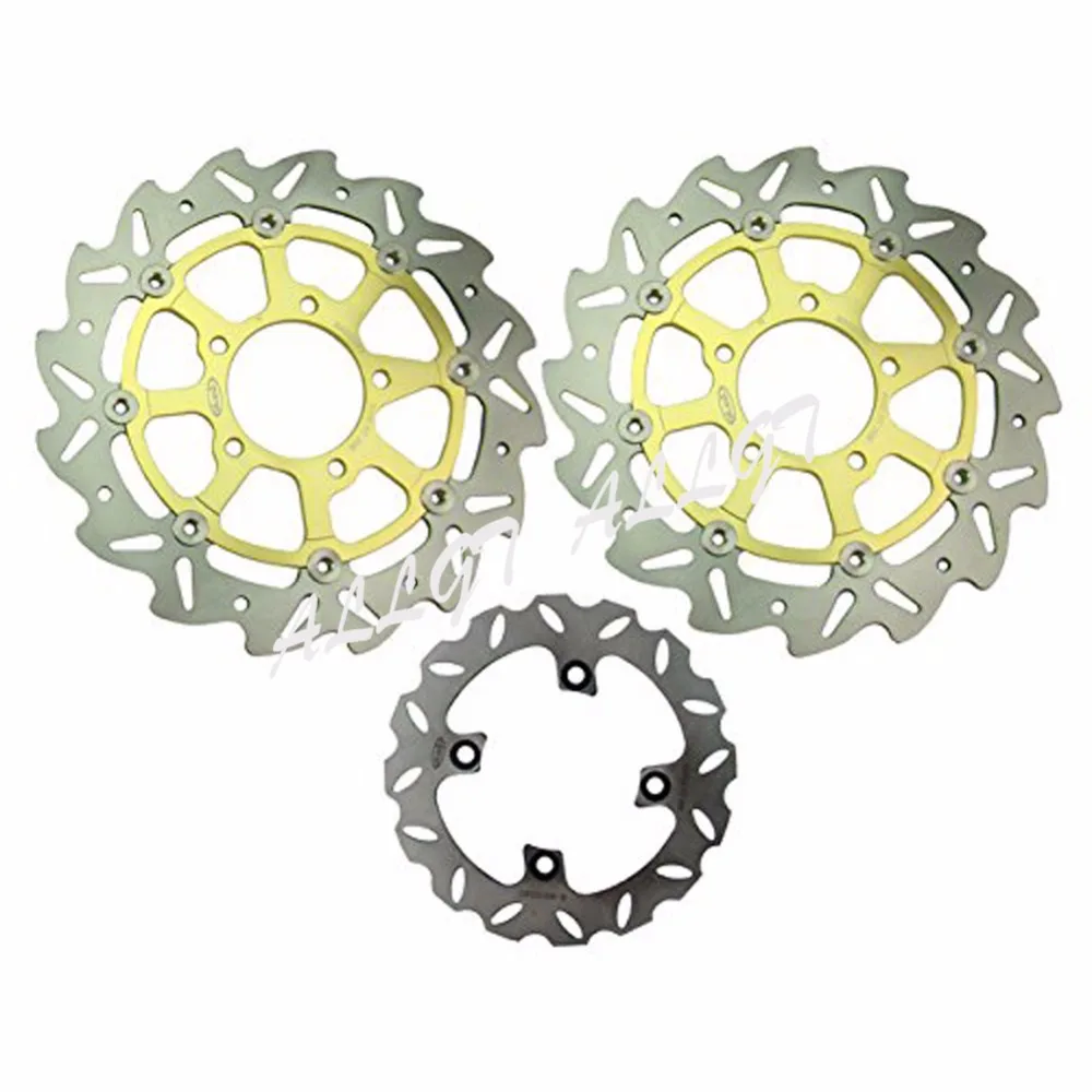 

ALLGT Front & Rear Brake Disc Rotors for Kawasaki Ninja Zx10r 2004-2007 2004 2005 2006 2007 /2005-2011 Zx6r Gold