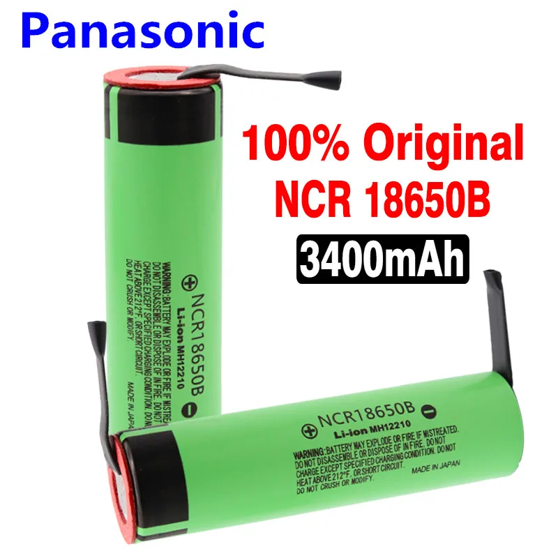 

Panasonic 18650 battery 3400mah 3.7v lithium battery for NCR18650B 3400mah Suitable for flashlight battery +diy nickel