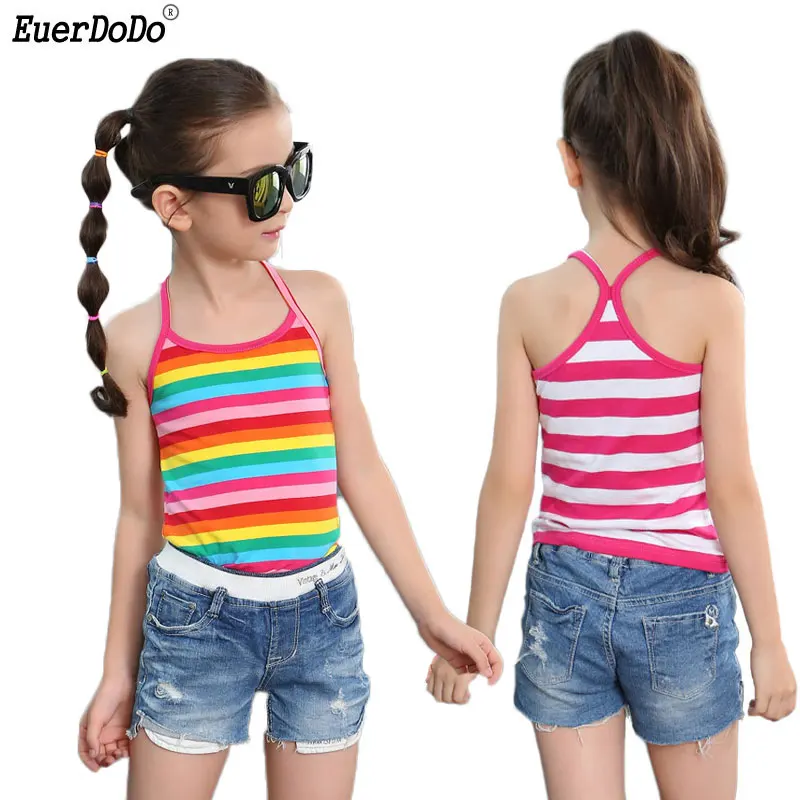 Stipped Teens Tank Tops For Girls Summer Clothes Cotton Baby Girl Tank