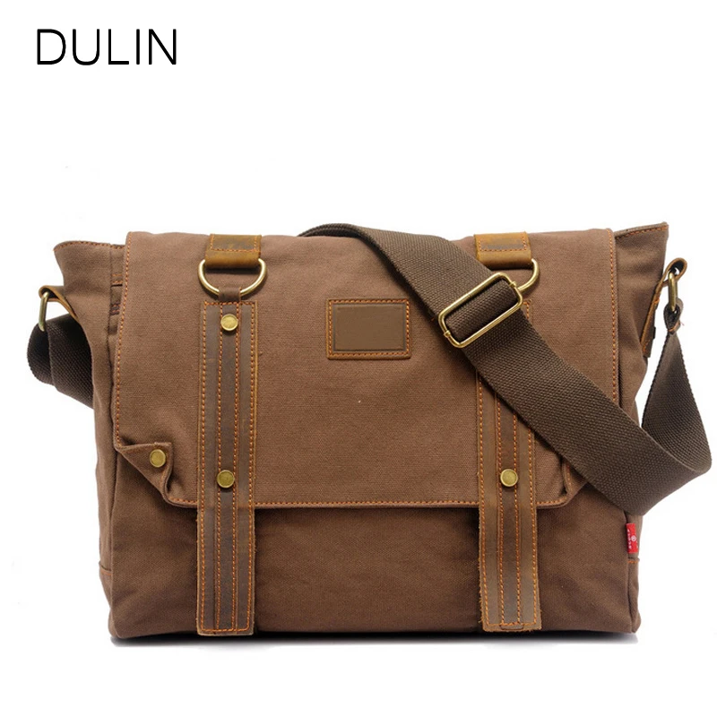 

New Men Canvas Bag Vintage Messenger Bag Brand Casual Military Travel Shoulder Bag Cross Body Male for iPad High Quality