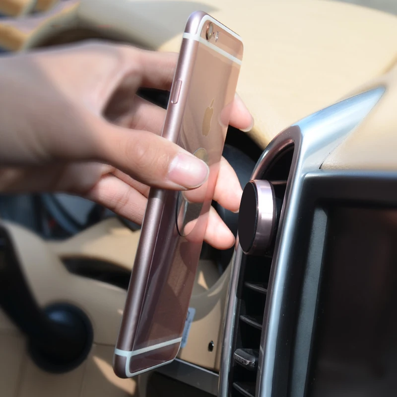 

DuDa Magnetic Car Holder Round Mobile Phone Magnet Holder Stand GPS Car Air Vent Mount Support For iPhone X 8 7plus Samsung s8