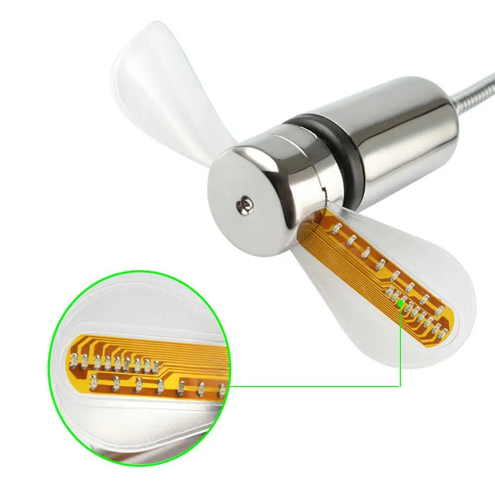 Ingelon mini usb fan LED Clock Cool Colorful or Temperature Display Fan Adjustable USB Gadget for PC power bank LED USB Fan (4)
