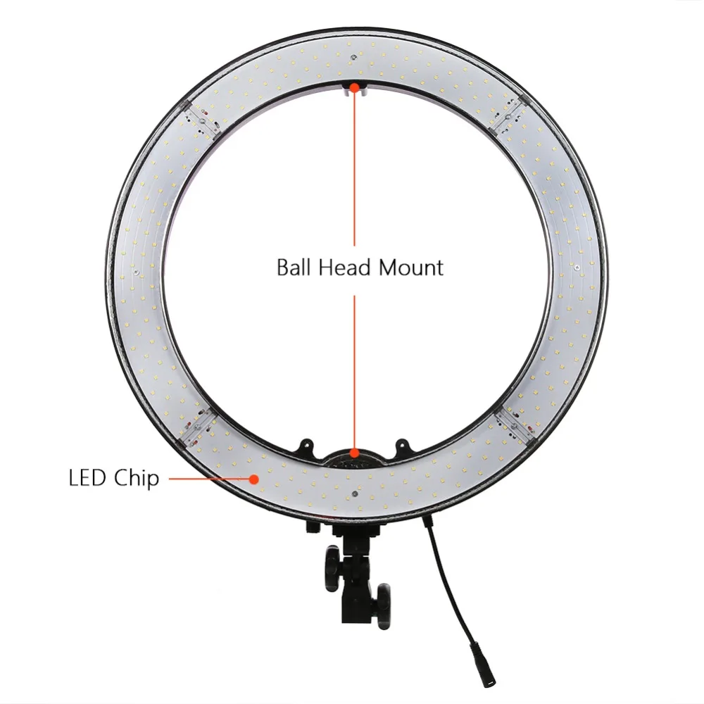 INSEESI 18-дюймовый светодиодный кольцевой светильник 5500K с регулируемой яркостью для Youtube мобильного телефона в реальном времени селфи макияж фон для студийной фотосъемки со светильник с 180 см штатив-Трипод