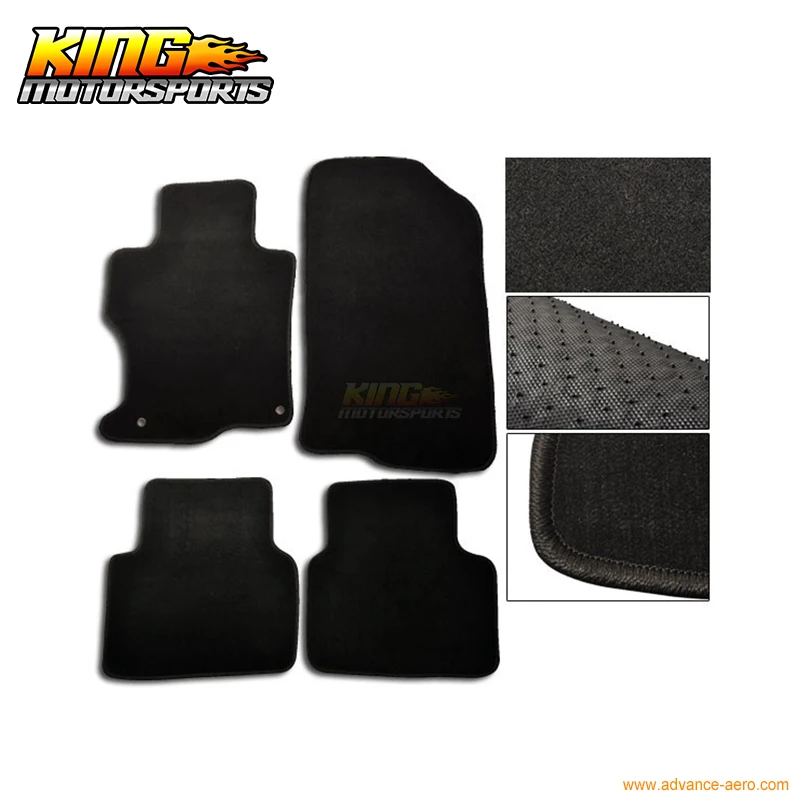 For 08 12 Honda Accord Floor Mats Carpet Front & Rear Nylon Black 4PC