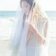 Высокое качество один слой фаты глава длинные тюль фата на мантилья кружева края фата V830