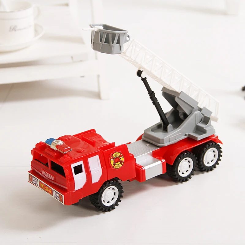 

New Inertia Pull Back Car Fire Truck with Ladder Car Toys 360 Degree Rotatable Car Model Gift for Kids Children