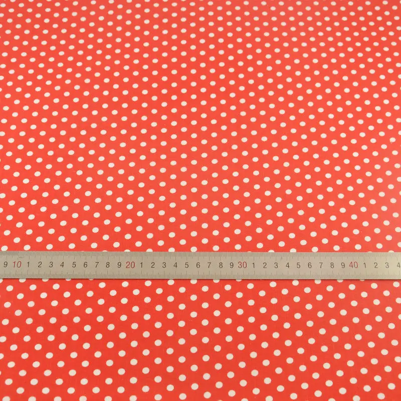 Doll's DIY Textile White Dot Pattern Red Cotton Fabric Patchwork Fat Quarter Desk Sewing Cloth Telas Tecido Tissue Crafts|textile white|sewing