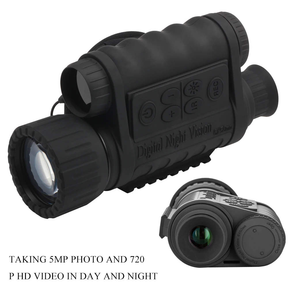 6x50 мм HD цифровой ночного видения Монокуляр ЖК Инфракрасный ИК телескоп 5mp прицел ночного видения для животных охота высокое качество