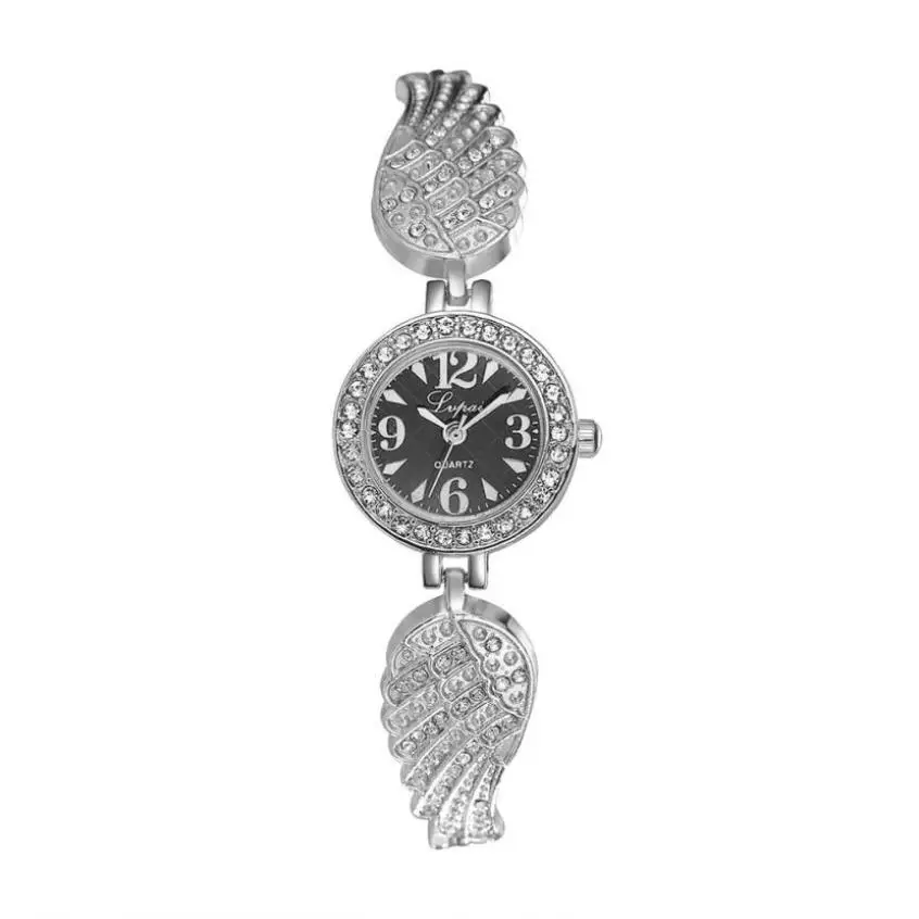 Уникальный Дизайн Сувениры Для женщин браслет часы Роскошные Rhinestone платье часы Для женщин Мода Повседневное сплав Кварцевые наручные часы# D