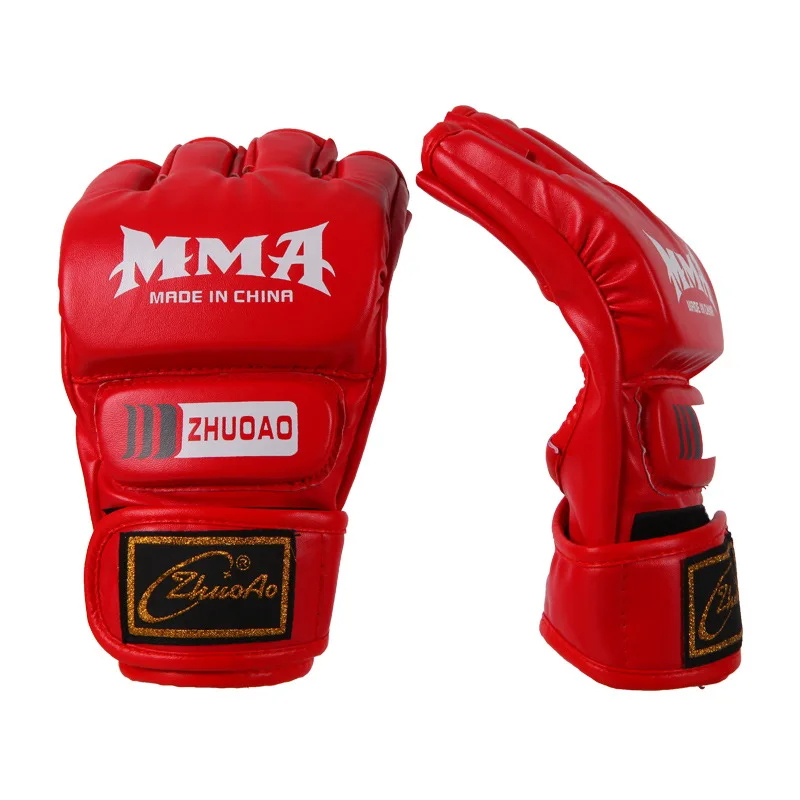 Kids Adults Boxing Muay Thai MMA Gloves Open Fingers Sparring Martial Arts Mitts 